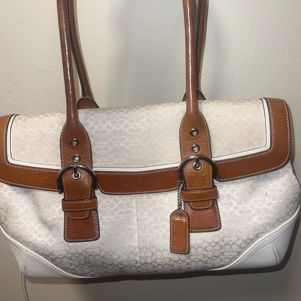 Coach soho bag white leather